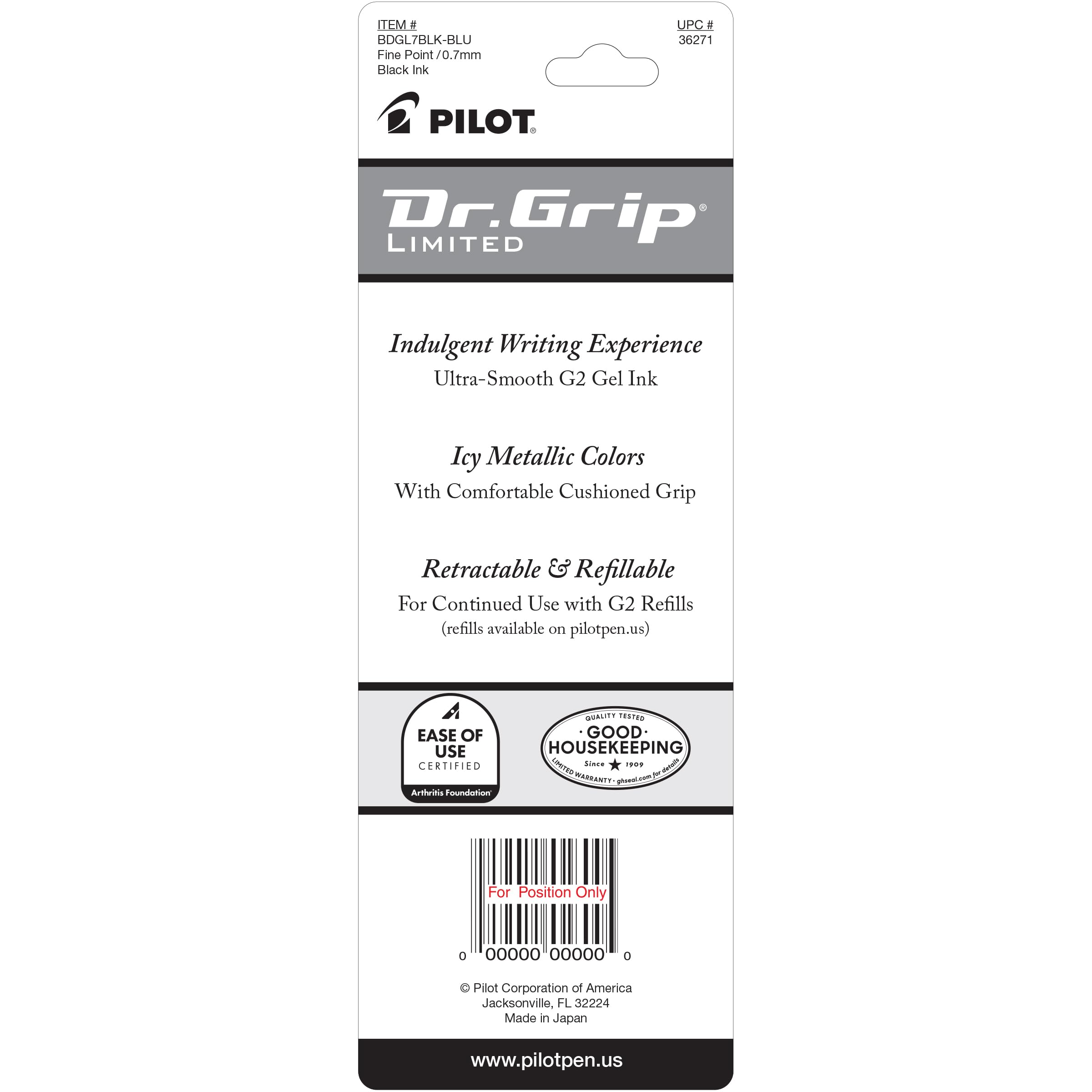 Foto 3 pulgar | Bolígrafo Pen Pilot Dr. Grip Limited De Tinta De Gel Con Punta Fina - Venta Internacional.