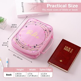 Foto 2 | Funda Para Biblia Procase De Gran Capacidad Para Estudiar La Biblia, Color Rosa - Venta Internacional.