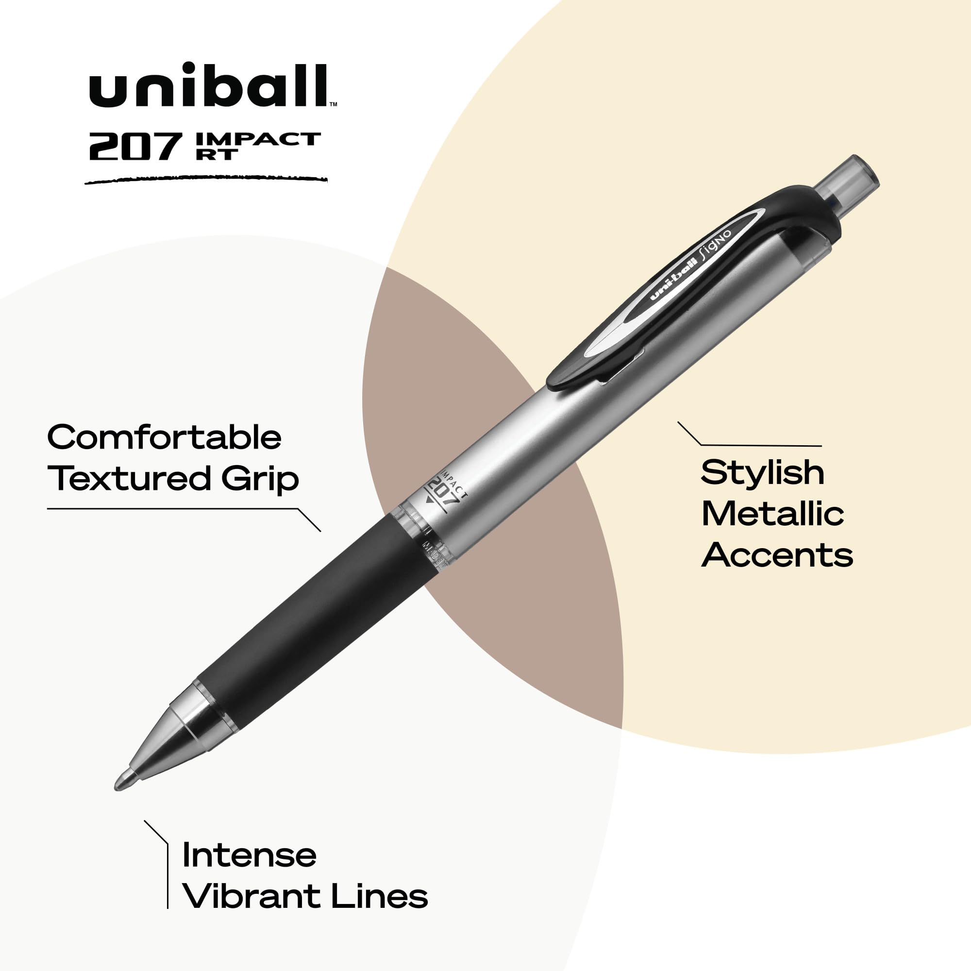 Foto 4 pulgar | Bolígrafo De Gel Uni-ball 207 Impact Retráctil En Negrita De 1 Mm, Tinta Negra - Venta Internacional.