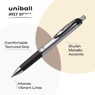 Foto 3 | Bolígrafo De Gel Uni-ball 207 Impact Retráctil En Negrita De 1 Mm, Tinta Negra - Venta Internacional.