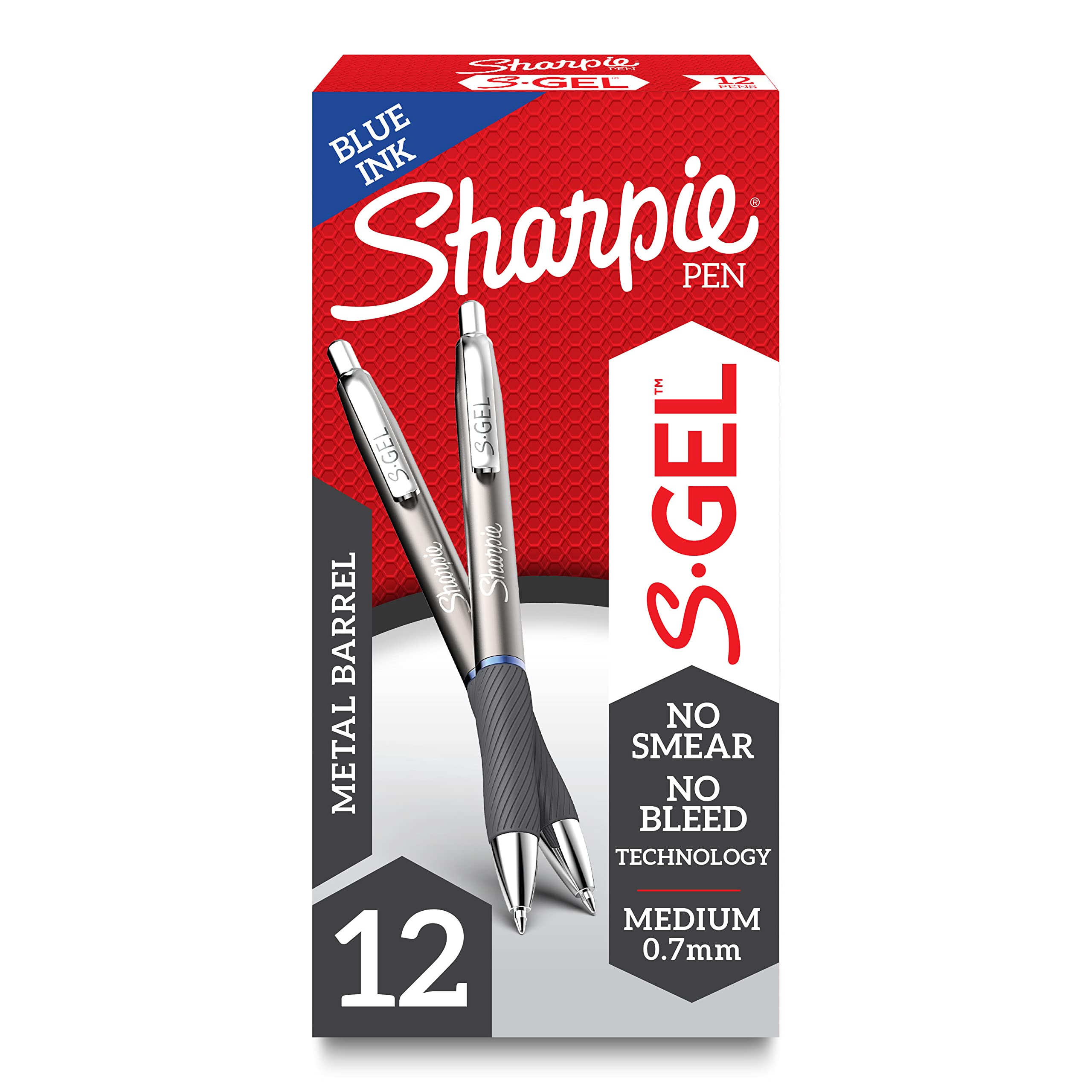 Foto 2 pulgar | Bolígrafos De Gel Sharpie S-gel Sleek Con Forma De Barril De Metal, Tinta Azul, 12 Unidades - Venta Internacional.