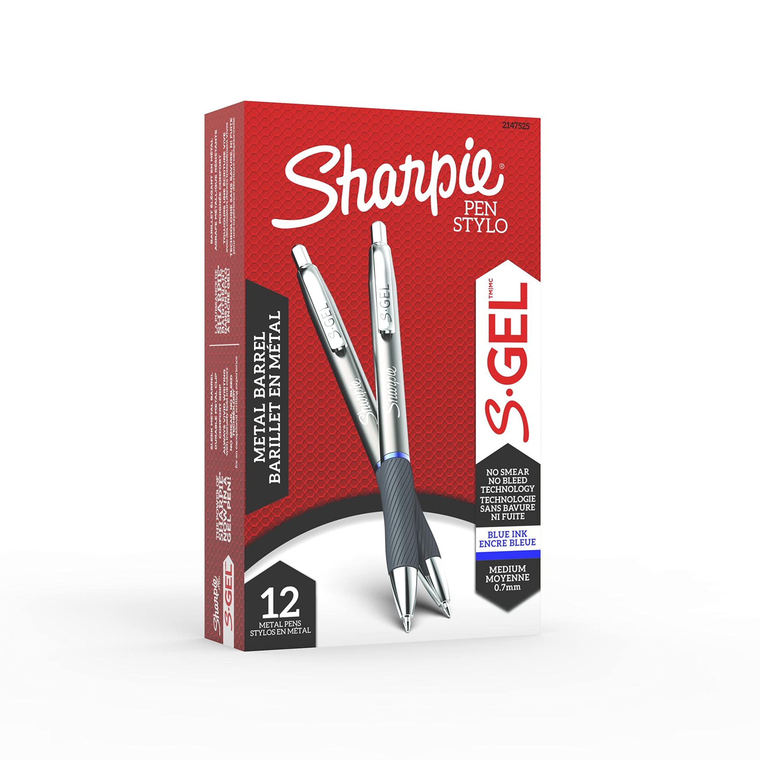 Foto 3 pulgar | Bolígrafos De Gel Sharpie S-gel Sleek Con Forma De Barril De Metal, Tinta Azul, 12 Unidades - Venta Internacional.