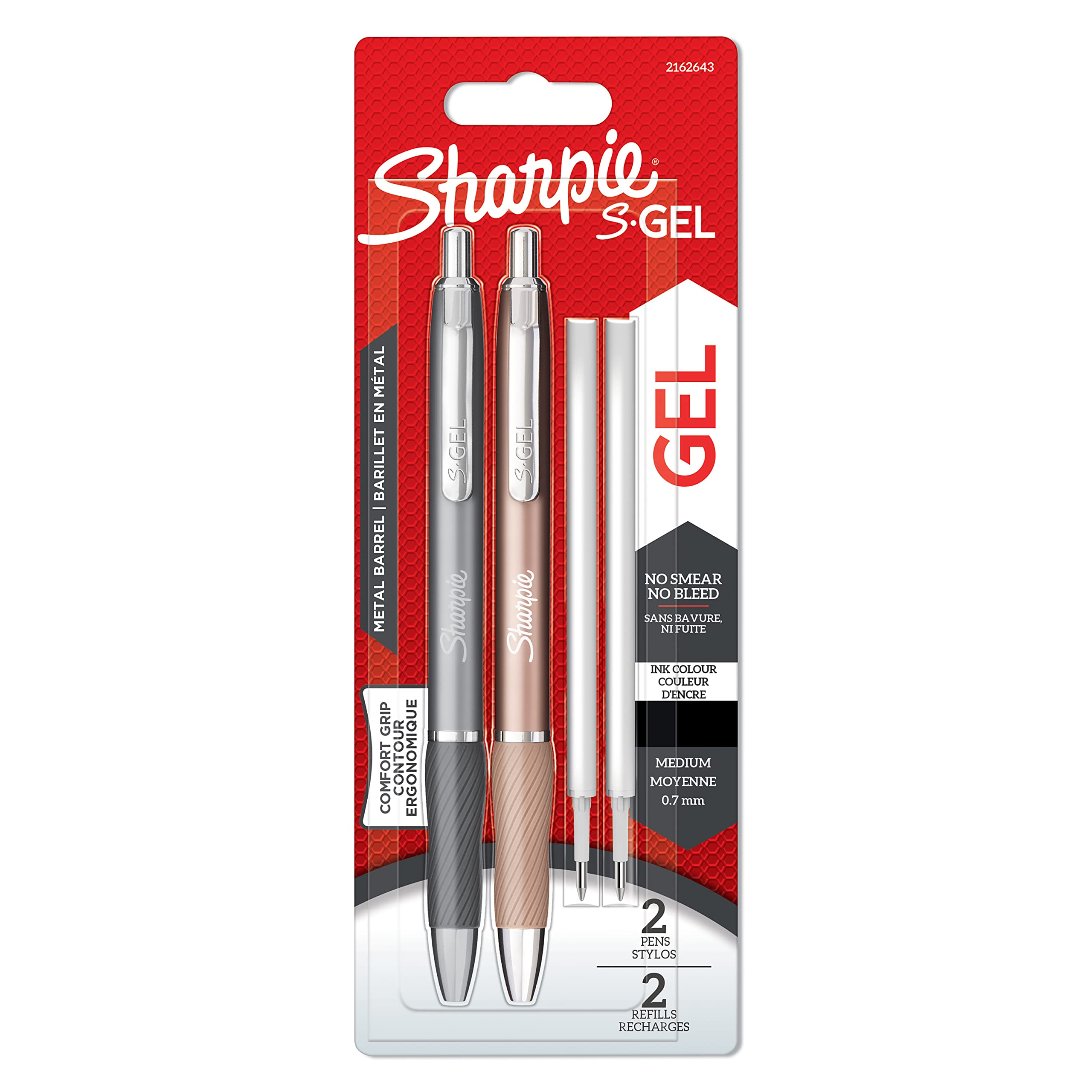Bolígrafos De Gel Sharpie S-gel De Punta Media, Acero, Gris Y Oro Rosa - Venta Internacional. $682