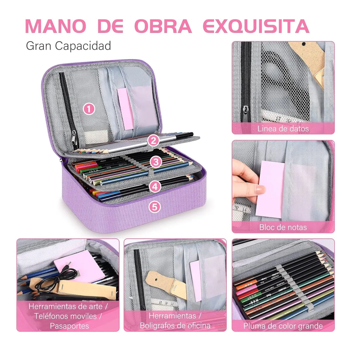 Foto 4 pulgar | Estuche Para Lápices 72 Ranuras Eo Safe Imports Esi-19509 Violeta