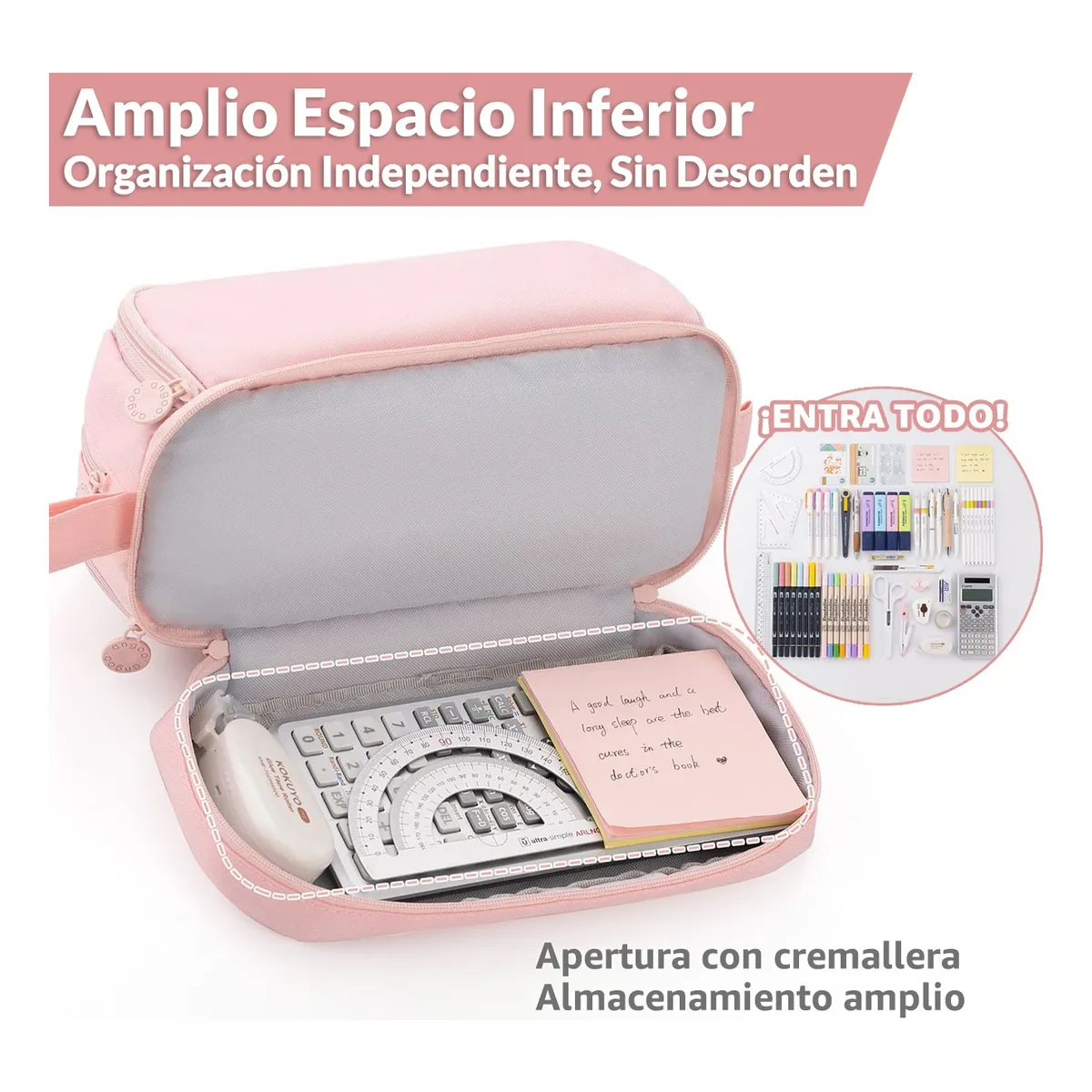 Foto 4 pulgar | Estuche Lapicera Doble Nivel Eo Safe Imports Esi-19511 Rosa