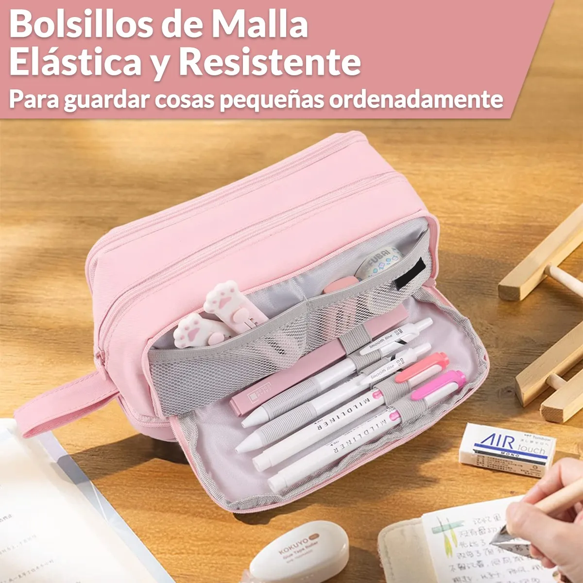 Foto 5 pulgar | Estuche Lapicera Doble Nivel Eo Safe Imports Esi-19511 Rosa