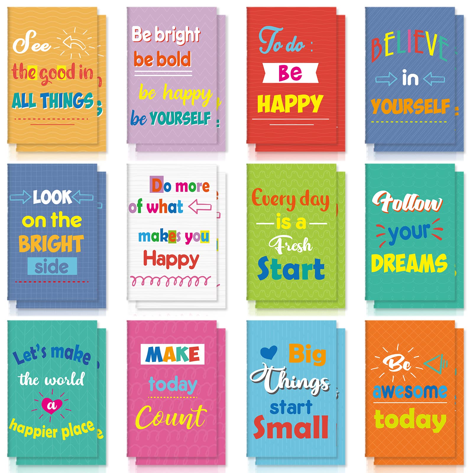 Minicuadernos Coloridos Zonon, 24 Unidades, Regalos A Granel, 8 X 12,5 Cm - Venta Internacional.