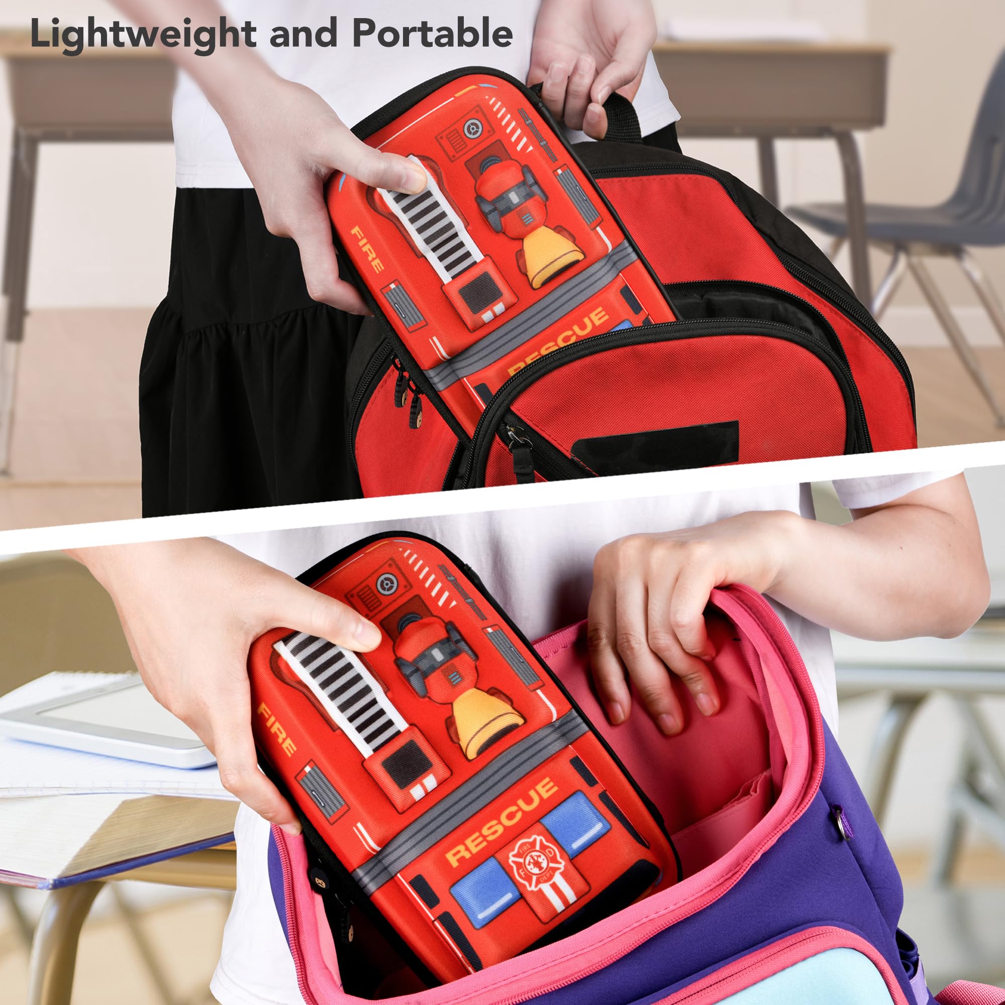 Foto 5 | Estuche Para Lápices Rockpapa, Camión De Bomberos De Gran Capacidad, Para Niños, Color Rojo - Venta Internacional.