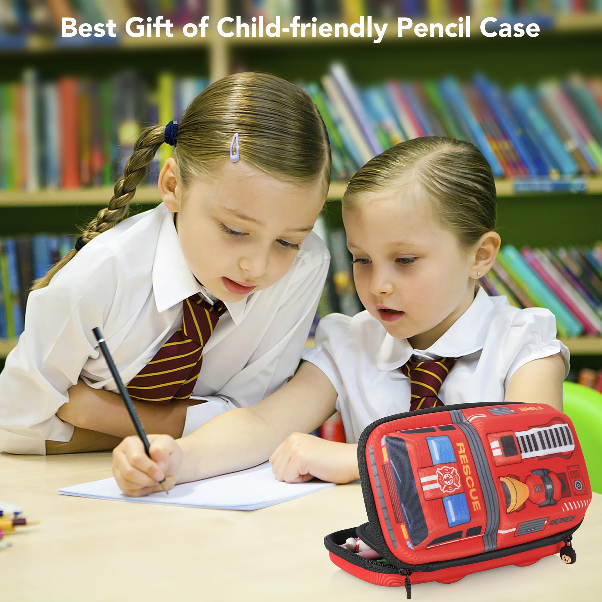 Foto 6 | Estuche Para Lápices Rockpapa, Camión De Bomberos De Gran Capacidad, Para Niños, Color Rojo - Venta Internacional.