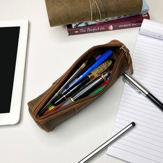 Foto 4 | Estuche Para Lápices Rustic Town De Piel De Plena Flor, Color Marrón - Venta Internacional.