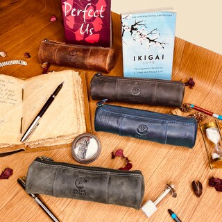 Foto 6 | Estuche Para Lápices Rustic Town De Piel De Plena Flor, Color Marrón - Venta Internacional.