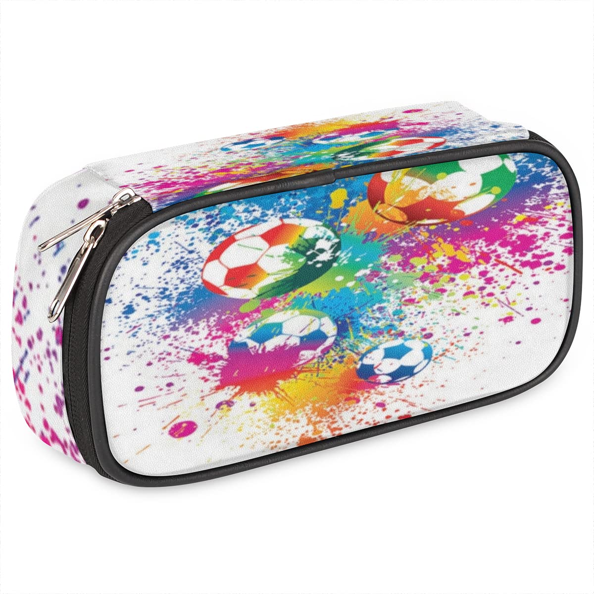 Estuche Para Lápices Pardick Watercolor Football Con Compartimentos Con Cremallera - Venta Internacional.