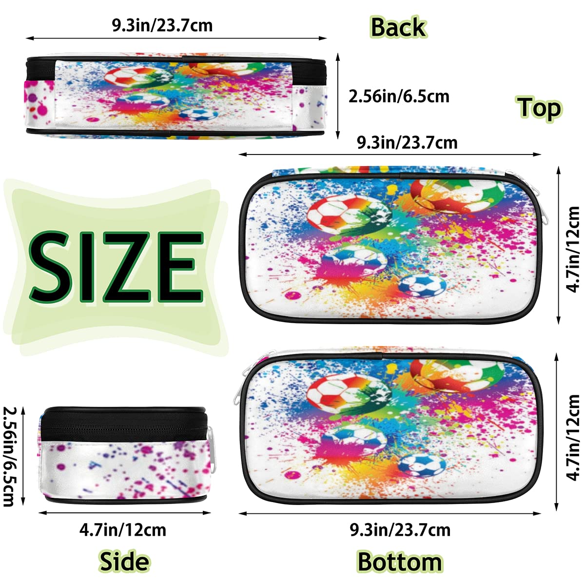 Foto 4 pulgar | Estuche Para Lápices Pardick Watercolor Football Con Compartimentos Con Cremallera - Venta Internacional.