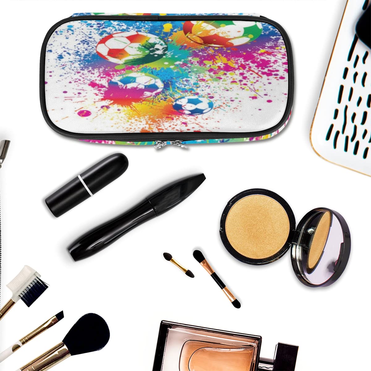 Foto 7 | Estuche Para Lápices Pardick Watercolor Football Con Compartimentos Con Cremallera - Venta Internacional.