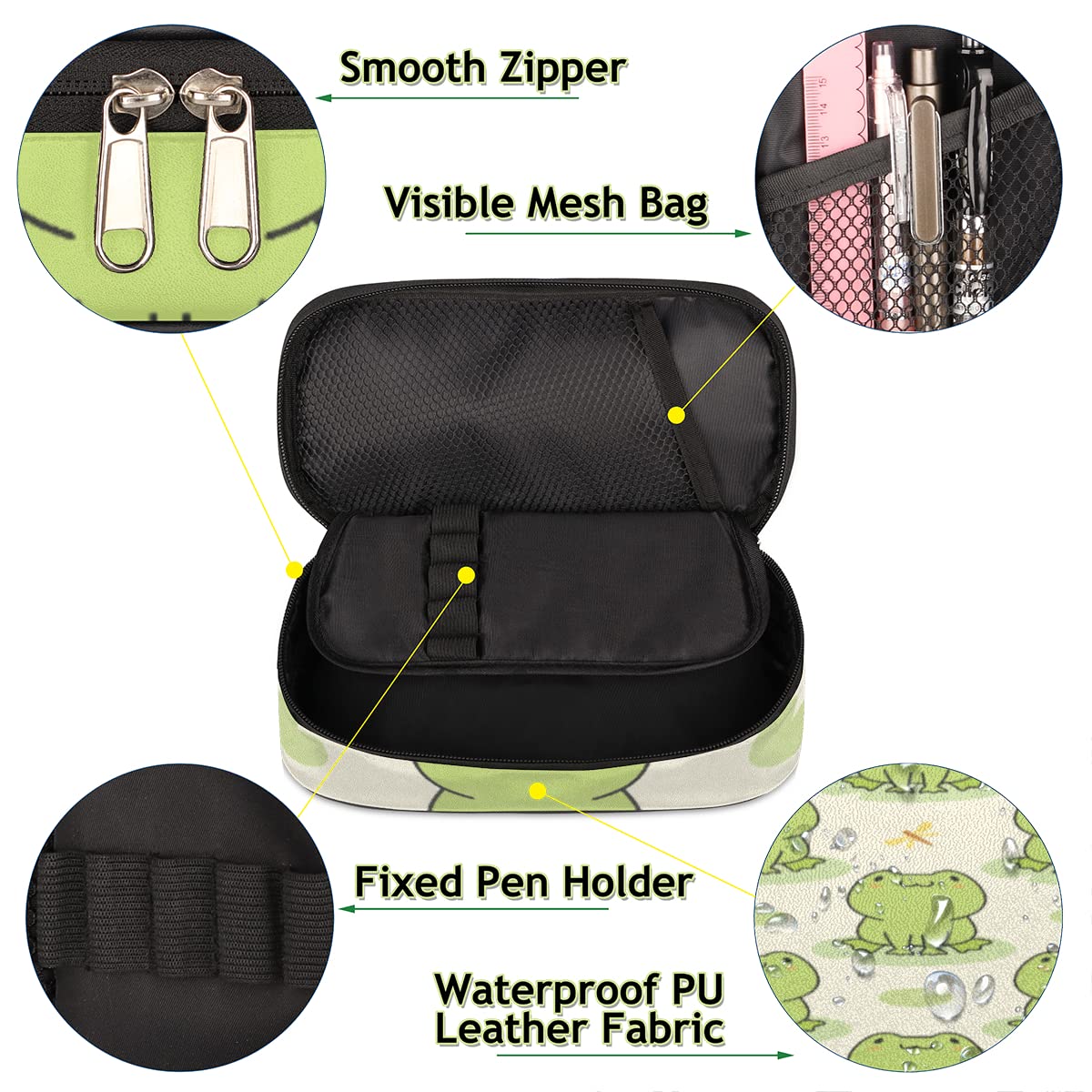 Foto 4 | Estuche Para Lápices Pardick Cute Frog De Gran Capacidad Para Oficina O Escuela - Venta Internacional.