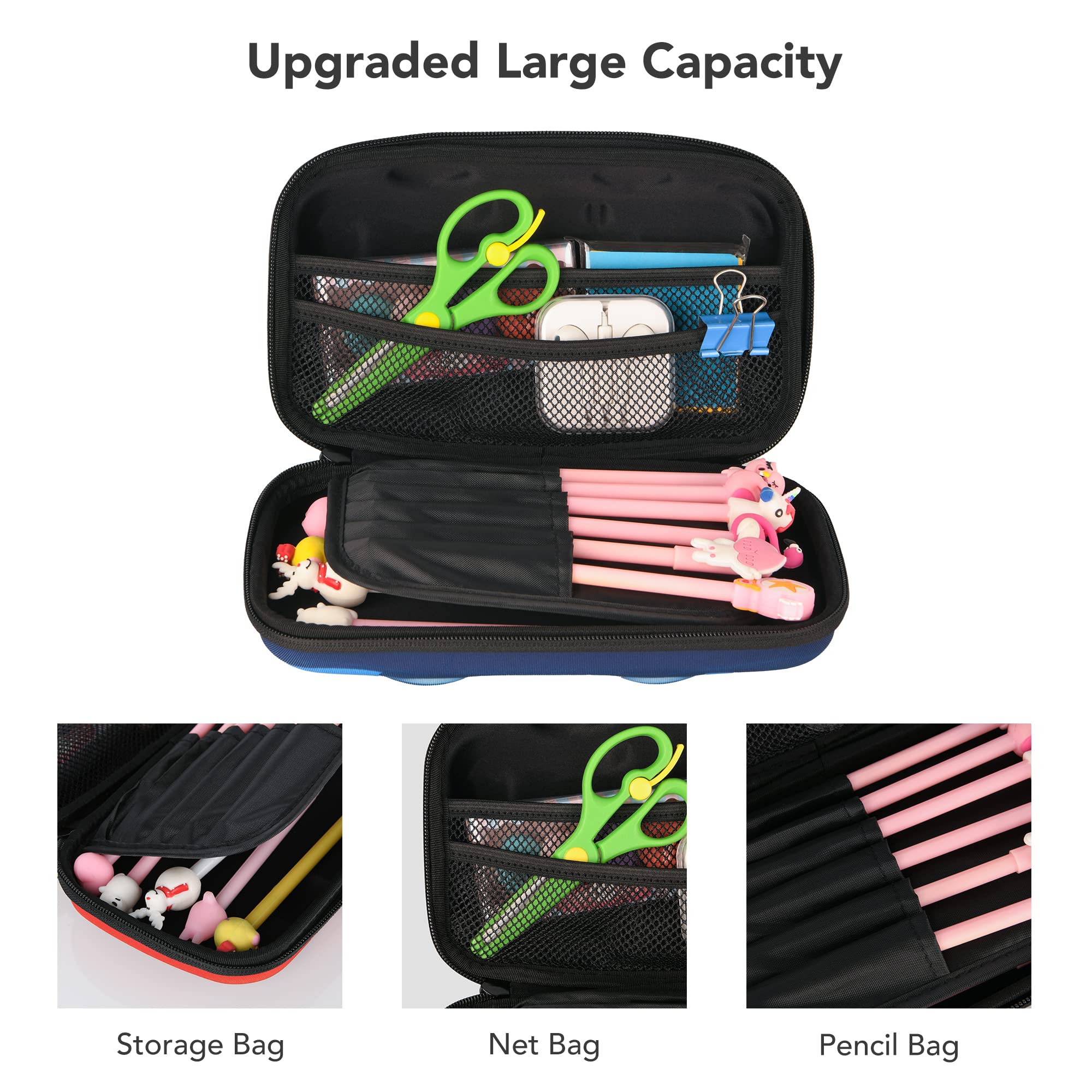 Foto 5 pulgar | Estuche Para Lápices Rockpapa De Gran Capacidad Para Coche De Policía Para Niños, Color Azul - Venta Internacional.