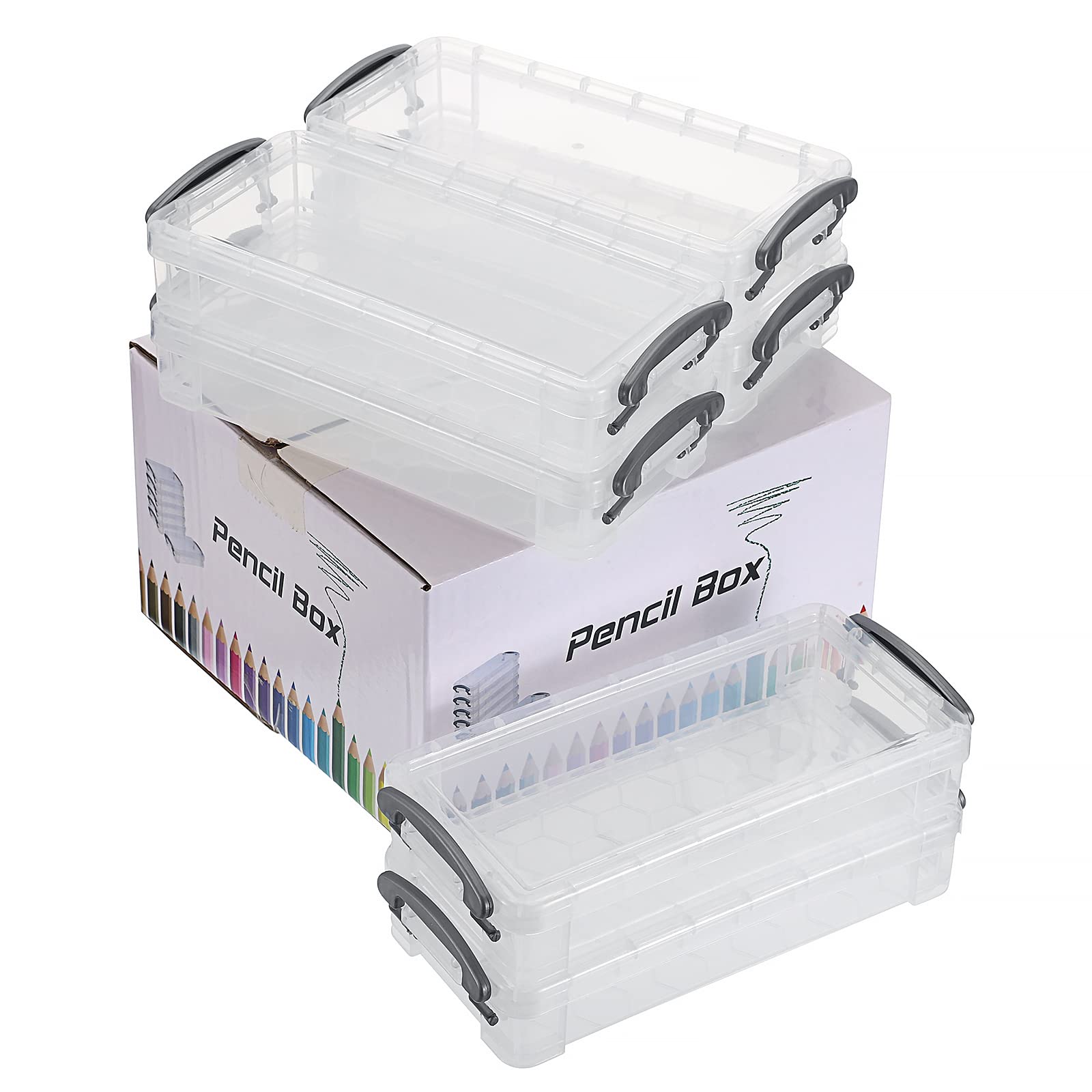 Foto 8 pulgar | Caja De Lápices Btsky De Plástico Transparente De Gran Capacidad (paquete De 6) - Venta Internacional.