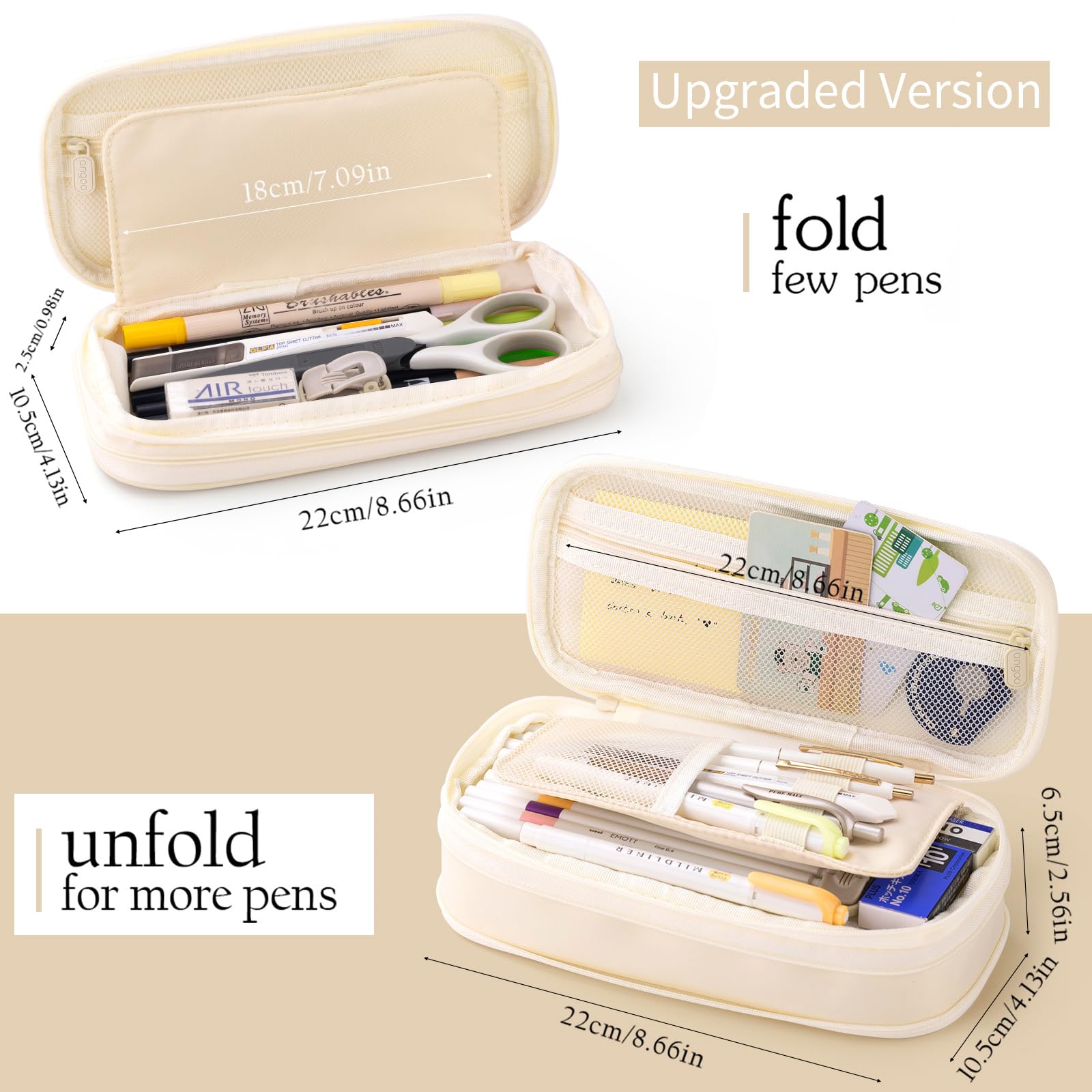 Foto 3 | Estuche Para Lápices Easthill De Gran Capacidad Para Niñas Adolescentes, Color Crema - Venta Internacional.