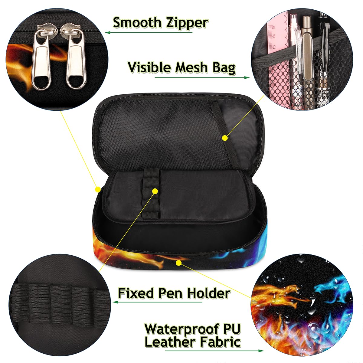 Foto 5 pulgar | Estuche Para Lápices Pardick Flame Dragon De Gran Capacidad Para Niños - Venta Internacional.