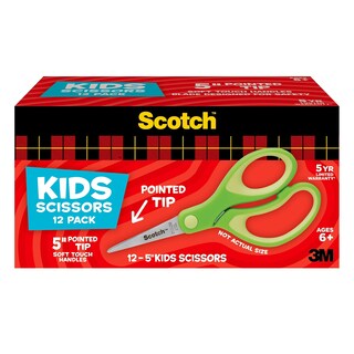 Foto 1 | Scissors Scotch 5, Suave Al Tacto, Punta Roma, Para Niños, 12 Unidades, Verde - Venta Internacional.