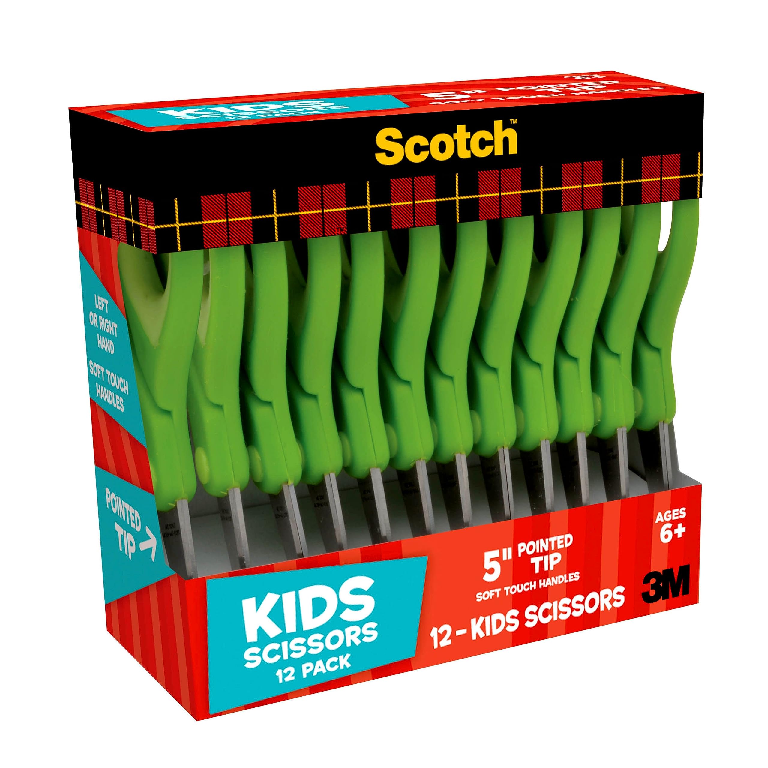 Foto 7 pulgar | Scissors Scotch 5, Suave Al Tacto, Punta Roma, Para Niños, 12 Unidades, Verde - Venta Internacional.