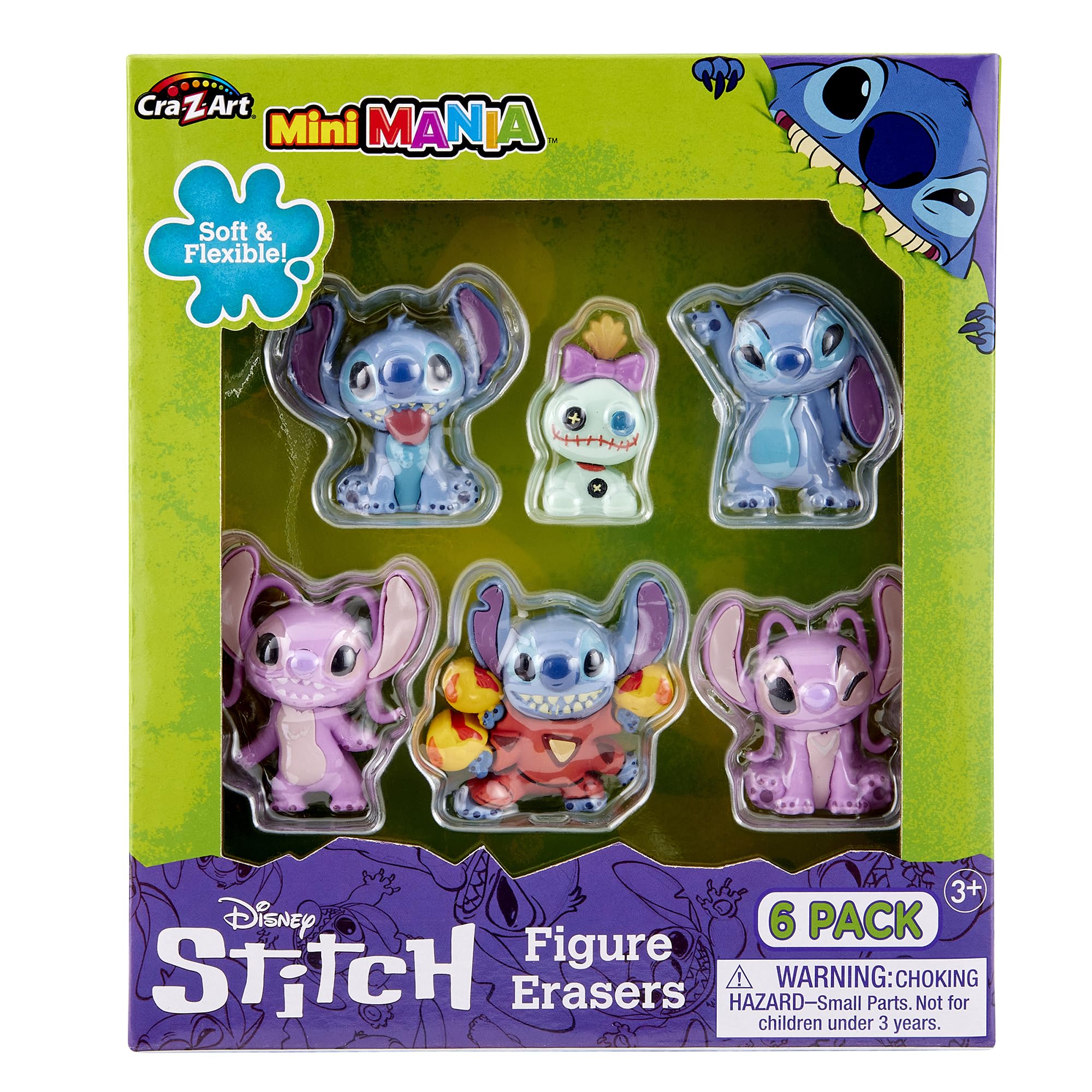 Foto 1 | Borradores Pequeños Para Figuras Stitch Surprise, Paquete De 6, De Regreso A Clases - Venta Internacional.