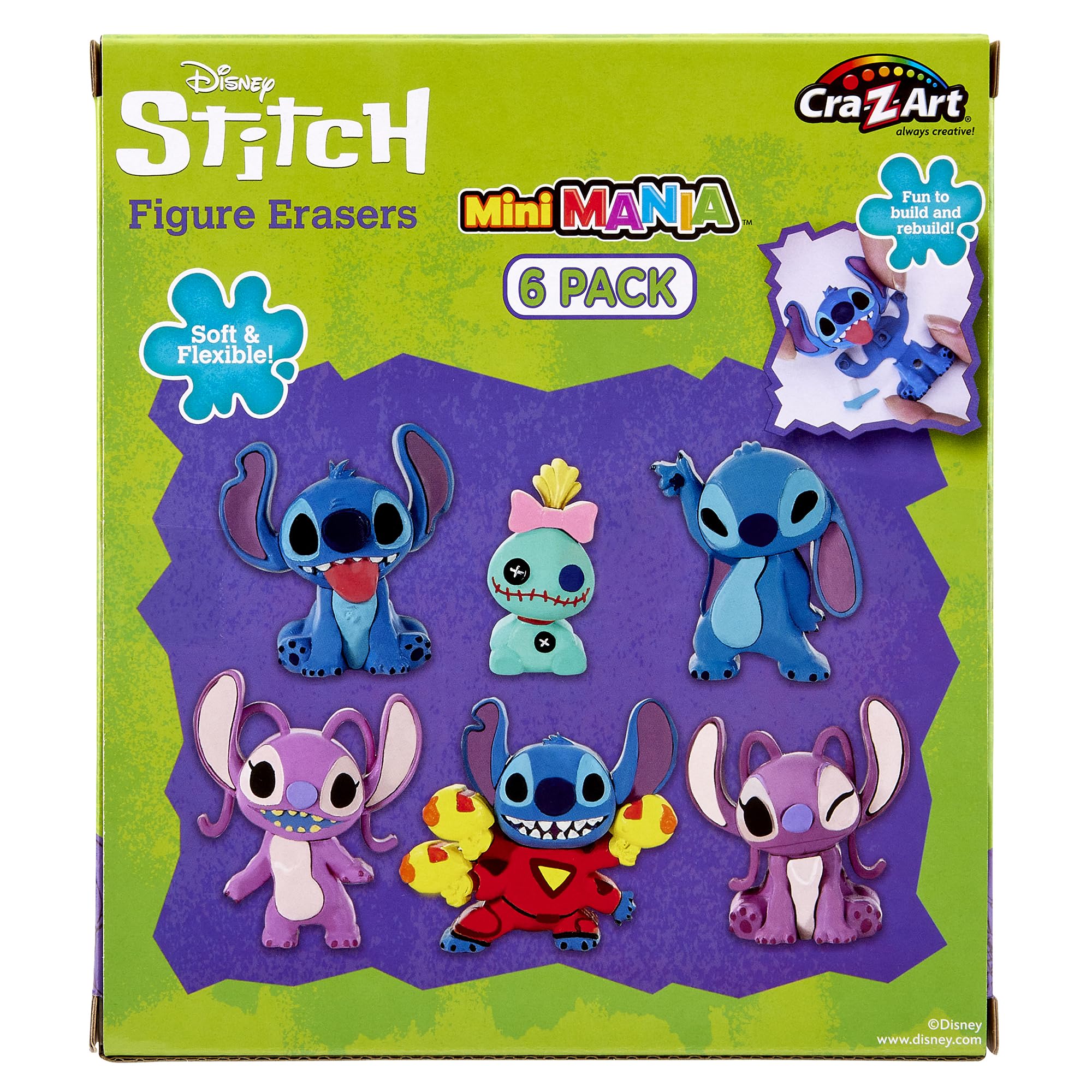 Foto 4 pulgar | Borradores Pequeños Para Figuras Stitch Surprise, Paquete De 6, De Regreso A Clases - Venta Internacional.