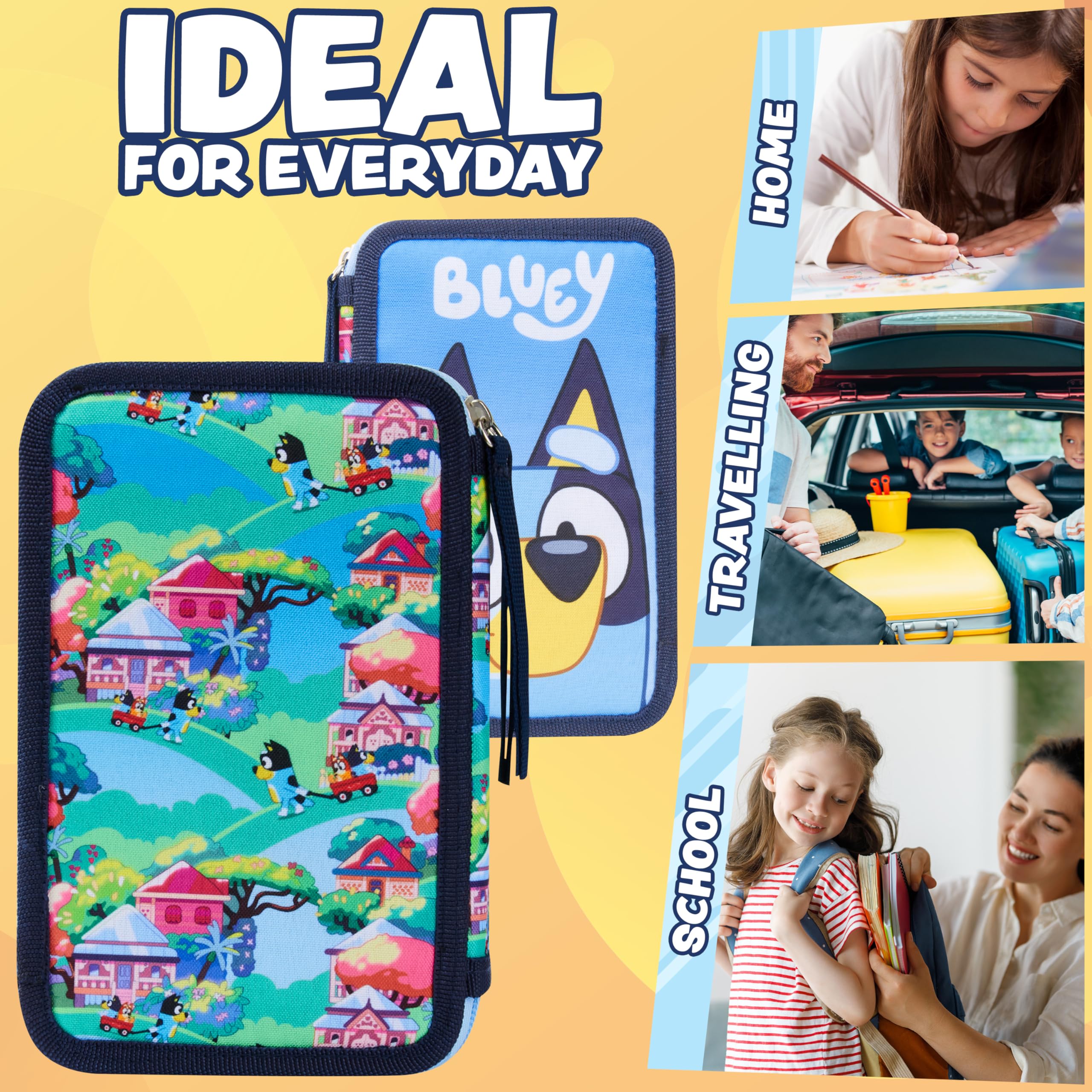 Foto 5 pulgar | Estuche Para Lápices, Relleno De Azul, Con Material Escolar Para Niños - Venta Internacional.