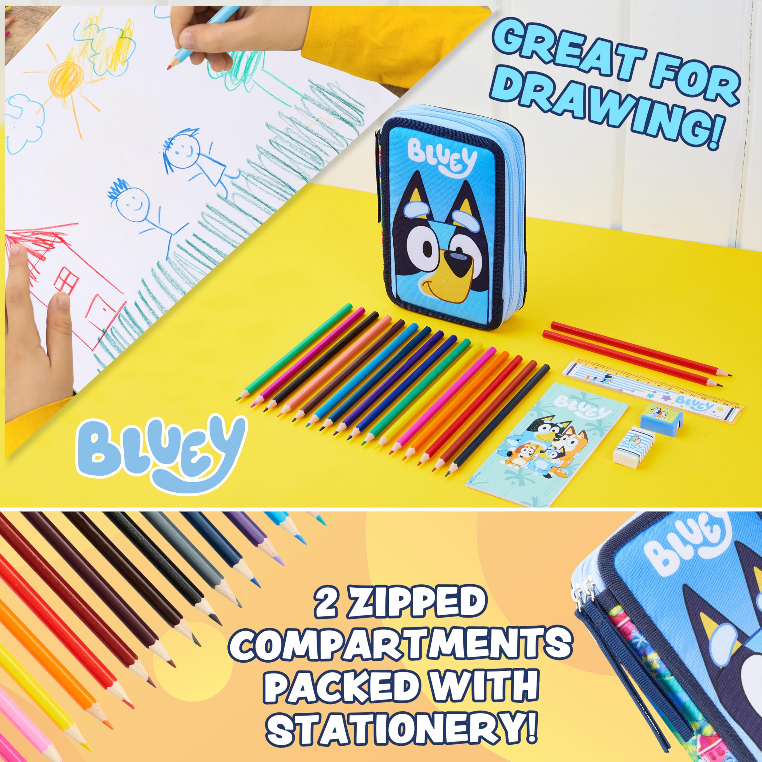 Foto 6 pulgar | Estuche Para Lápices, Relleno De Azul, Con Material Escolar Para Niños - Venta Internacional.