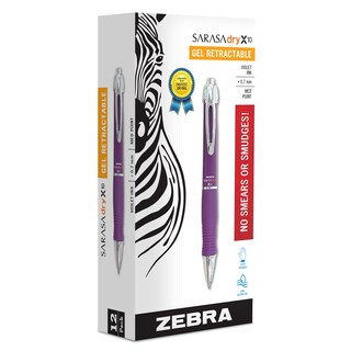 Foto 1 | Bolígrafo De Gel Zebra Pen Gr8 Retráctil De 0,7 Mm, Color Violeta Medio, Paquete De 12 - Venta Internacional.