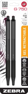Foto 1 | Bolígrafo De Gel Zebra Pen G-750, Retráctil, Tinta Negra, 0,7 Mm, Paquete De 2 - Venta Internacional.
