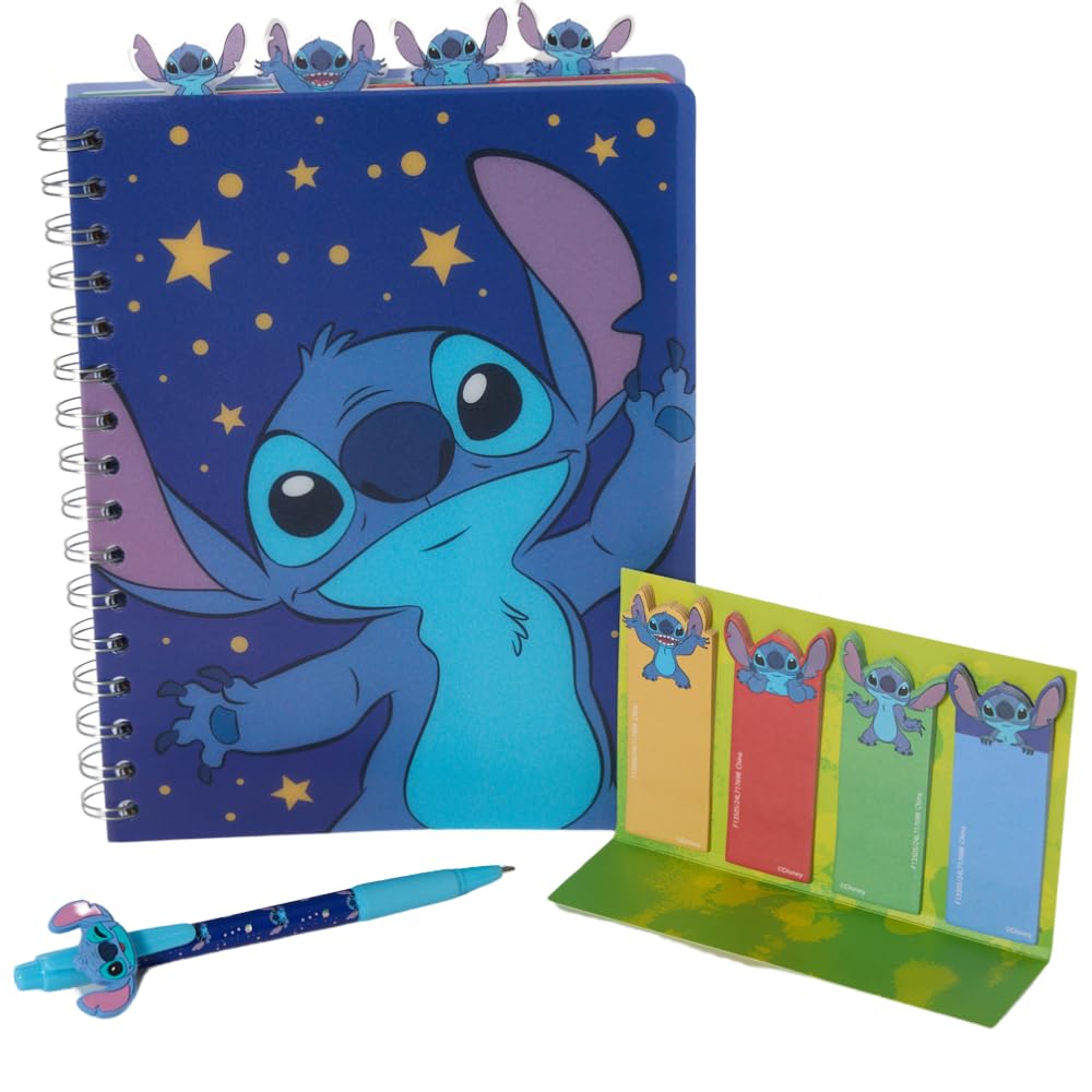 Set De Cuadernos Con Diseños Innovadores Disney Stitch Tab Journal - Venta Internacional.