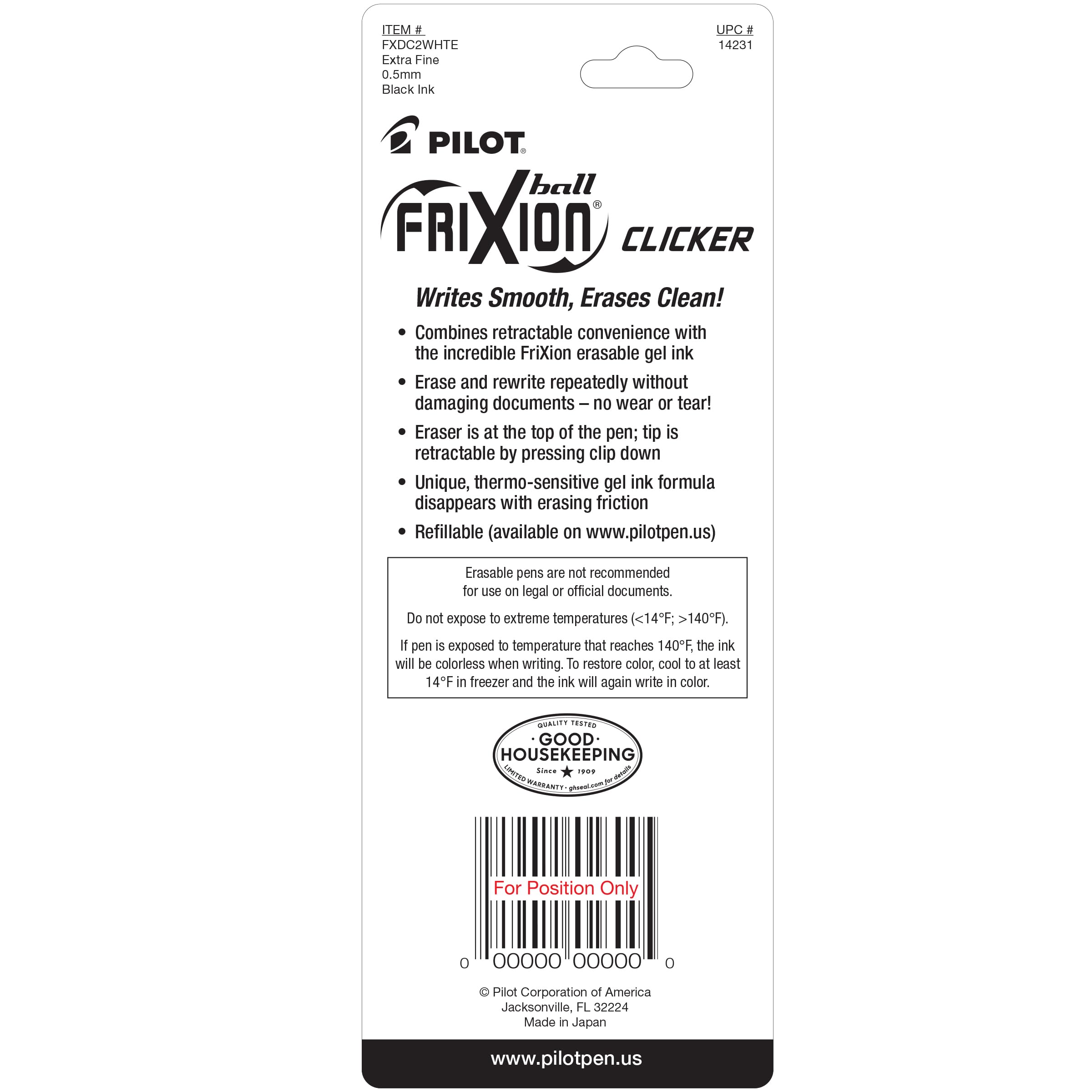 Foto 4 pulgar | Bolígrafo Pilot Frixion Ball Clicker De Tinta De Gel Retráctil De 0,5 Mm - Venta Internacional.