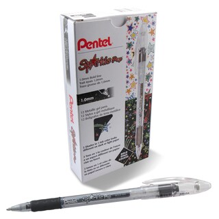 Foto 1 | Bolígrafo De Gel Pentel Sparkle Pop Metallic 1.0 Mm Bold Line Negro/rojo - Venta Internacional.