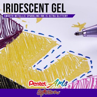 Foto 4 | Bolígrafo De Gel Pentel Sparkle Pop Metallic 1.0 Mm Bold Line Negro/rojo - Venta Internacional.