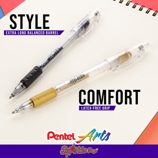 Foto 6 | Bolígrafo De Gel Pentel Sparkle Pop Metallic 1.0 Mm Bold Line Negro/rojo - Venta Internacional.