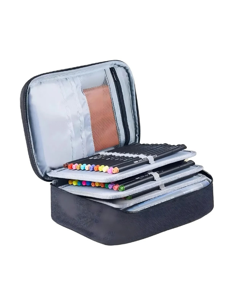Foto 4 pulgar | Estuche Para Lápices 72 Ranuras Organizadoras Negro + Gratis Termo Güish De Regalo