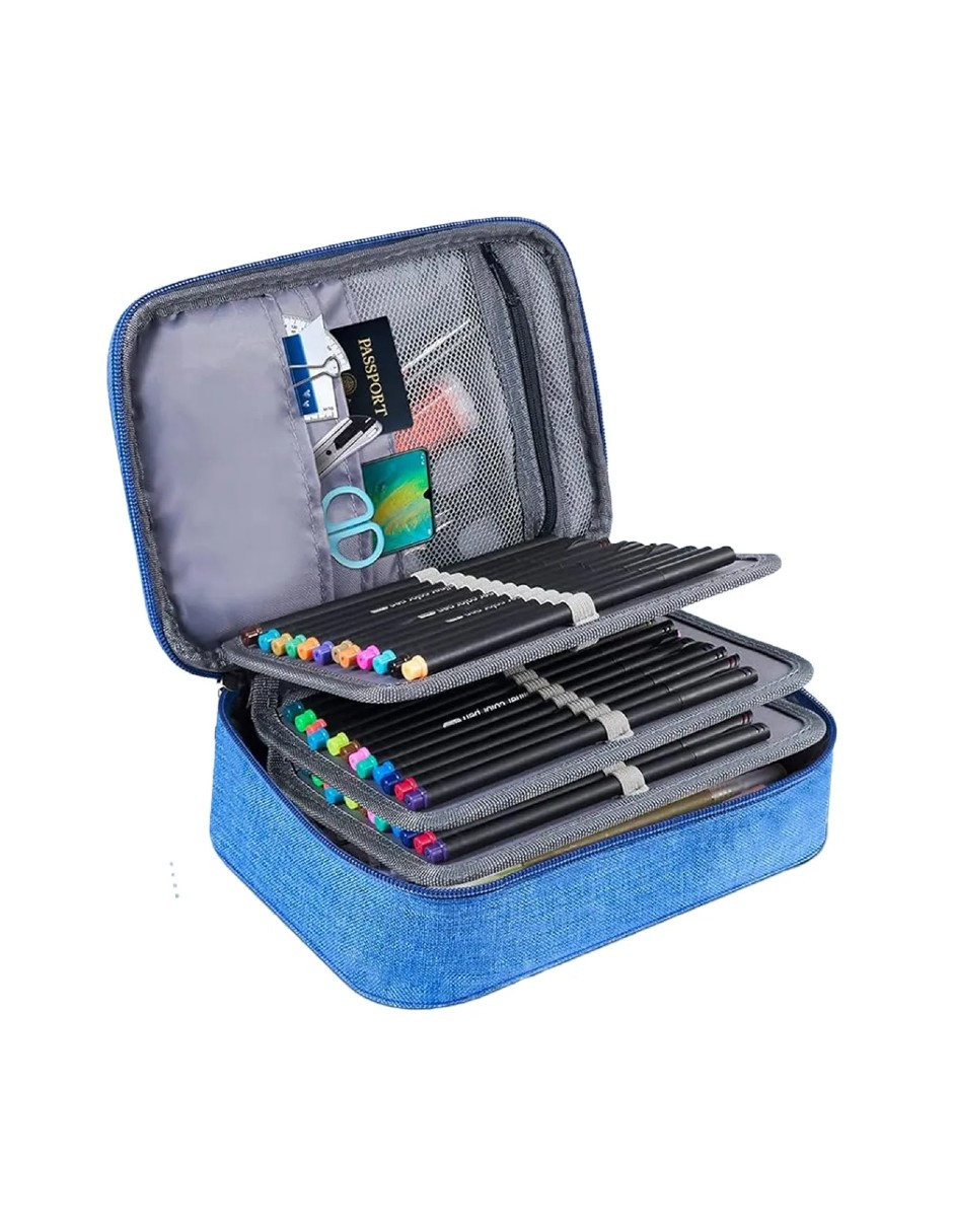 Foto 4 pulgar | Estuche Para Lapices 72 Ranuras Organizado Azul + Gratis Termo Güish De Regalo