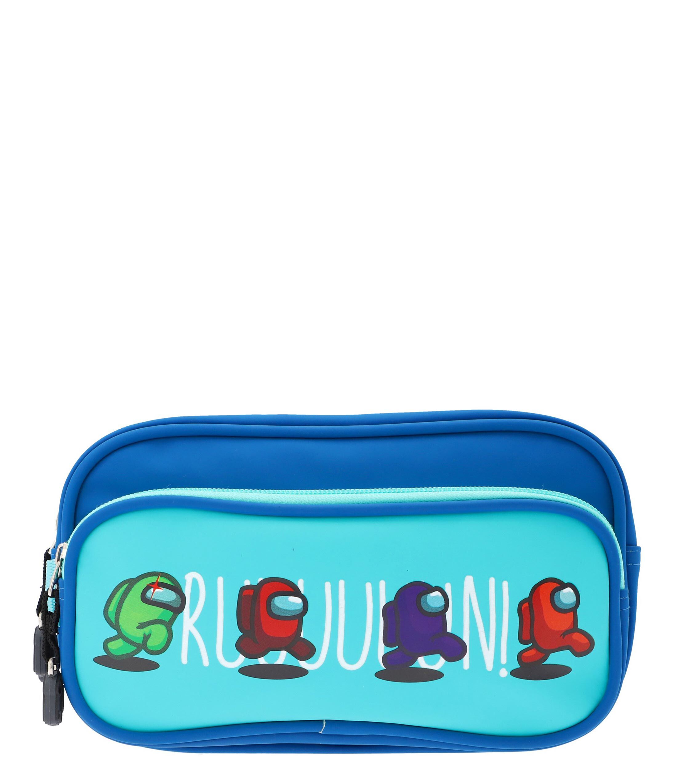 Lapicera Escolar Among Us Azul Aqua Run Corre Pencil Case