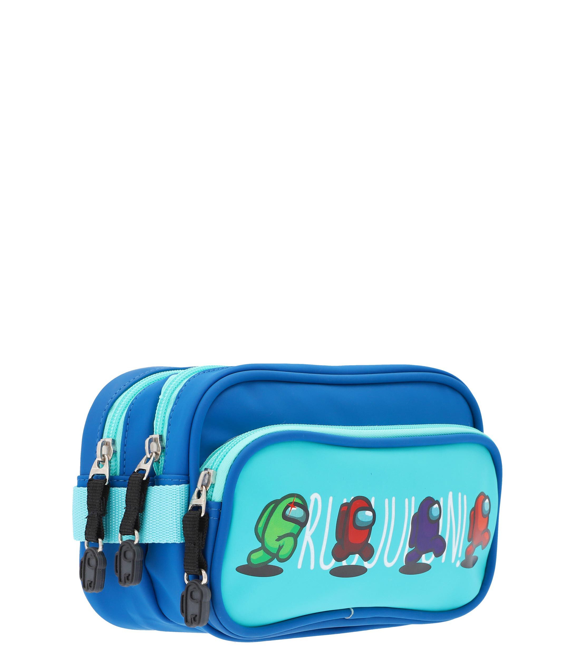 Foto 4 | Lapicera Escolar Among Us Azul Aqua Run Corre Pencil Case