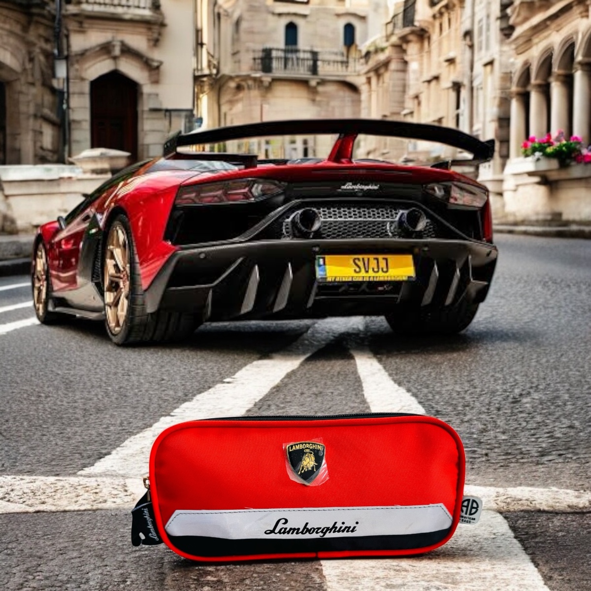 Foto 4 pulgar | Lapicera Escolar Doble Cierre Color Rojo Lamborghini