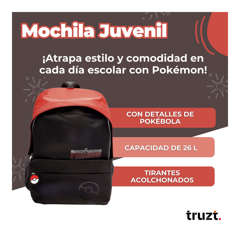 Foto 3 | Mochila Juvenil The Pokemon Company Pokemon 26 L