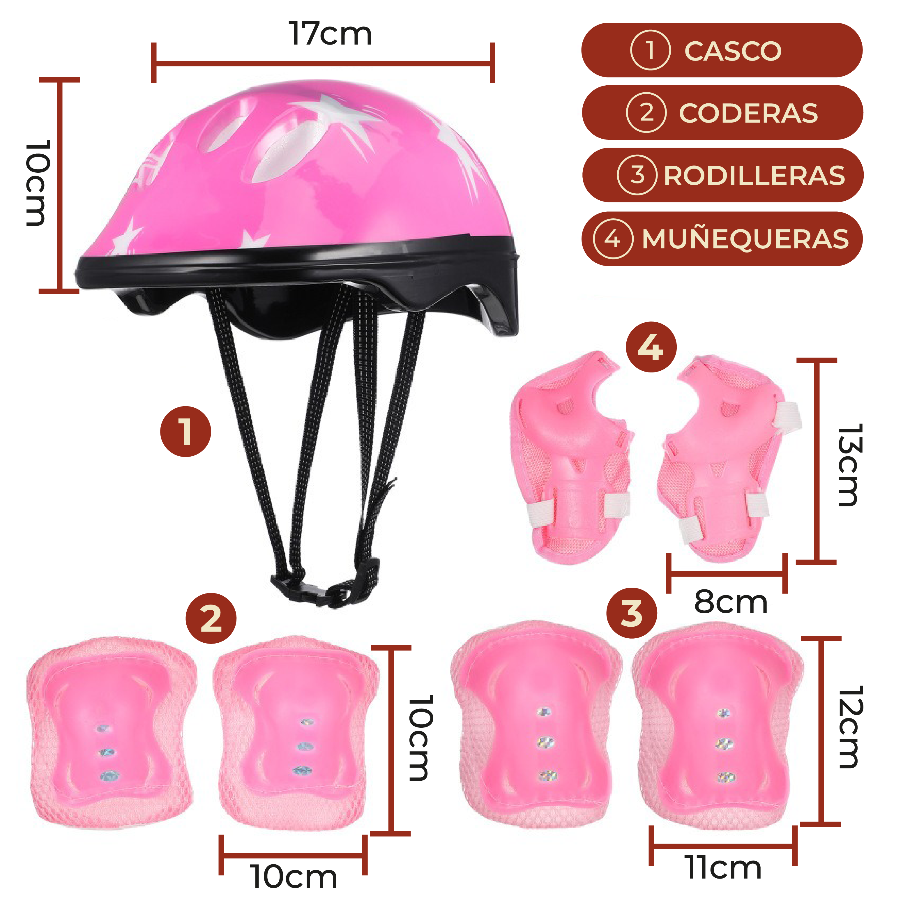 Foto 7 pulgar | Kit de Protección para Patín con Casco para Niña