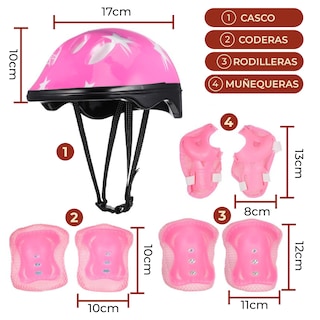 Foto 6 | Kit de Protección para Patín con Casco para Niña