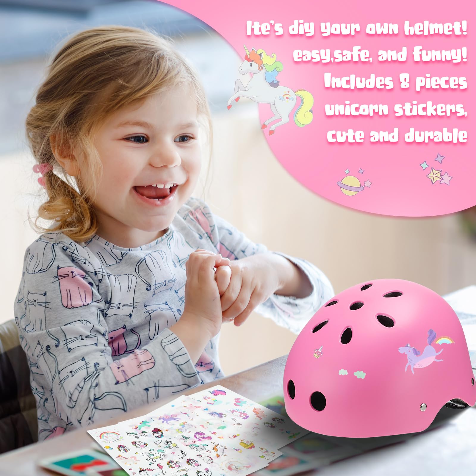 Foto 4 pulgar | Casco De Bicicleta Syhood Kids Para Niñas Y Niños De 3 A 5 A 8 Años, Color Rosa - Venta Internacional.