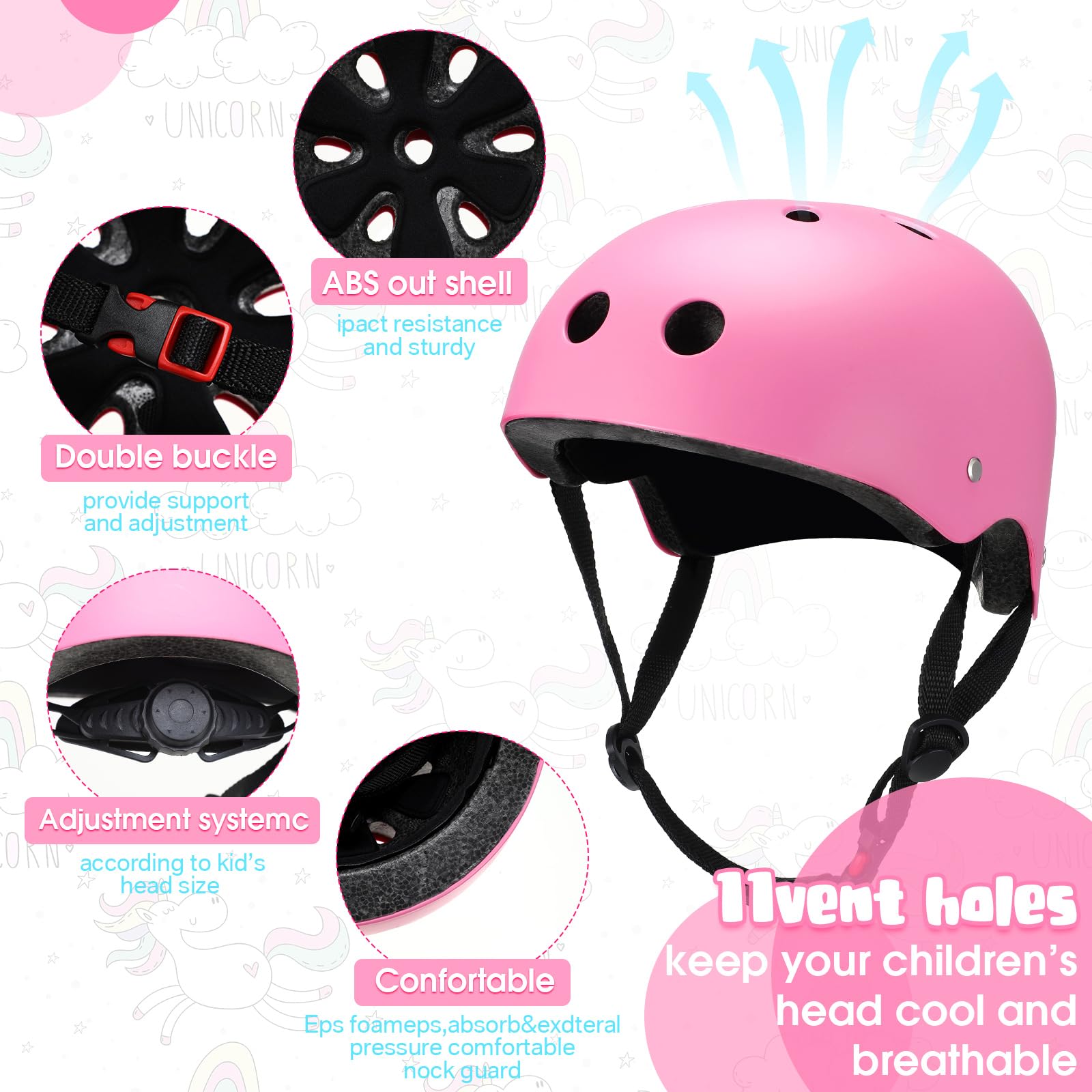 Foto 5 pulgar | Casco De Bicicleta Syhood Kids Para Niñas Y Niños De 3 A 5 A 8 Años, Color Rosa - Venta Internacional.