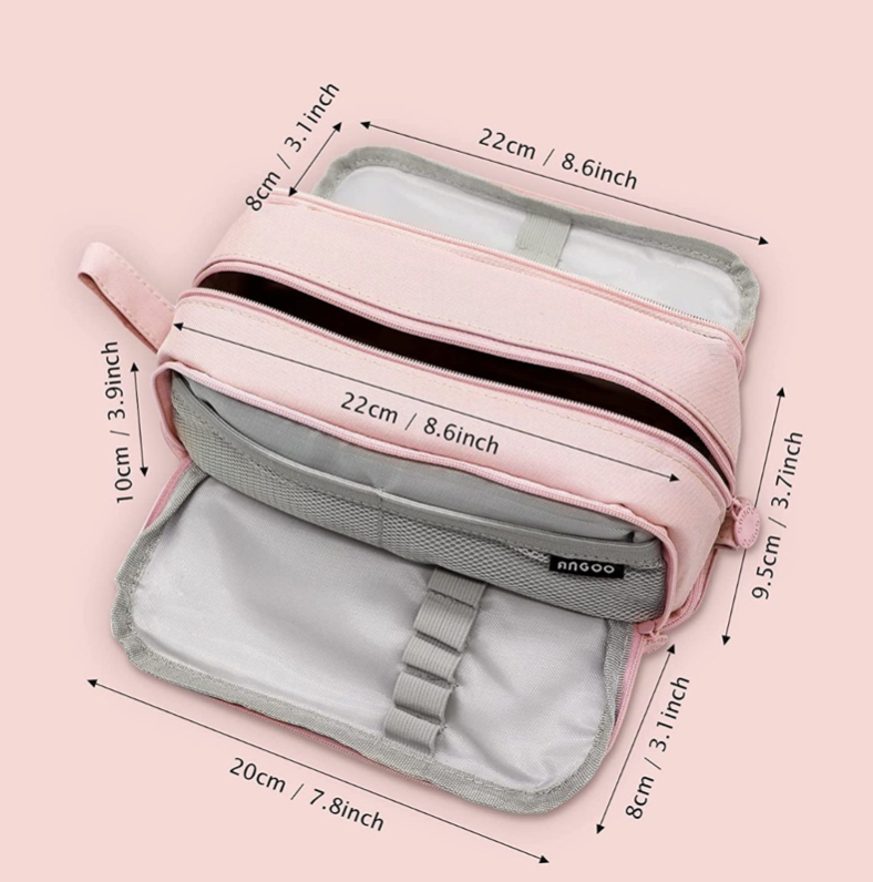 Foto 4 pulgar | Estuche Para Lápices De Gran Capacidad Caja Organizadora Rosa