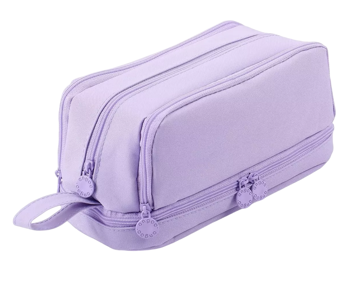 Lapicera 4 Capas De Gran Capacidad Estuche Organizador Violeta