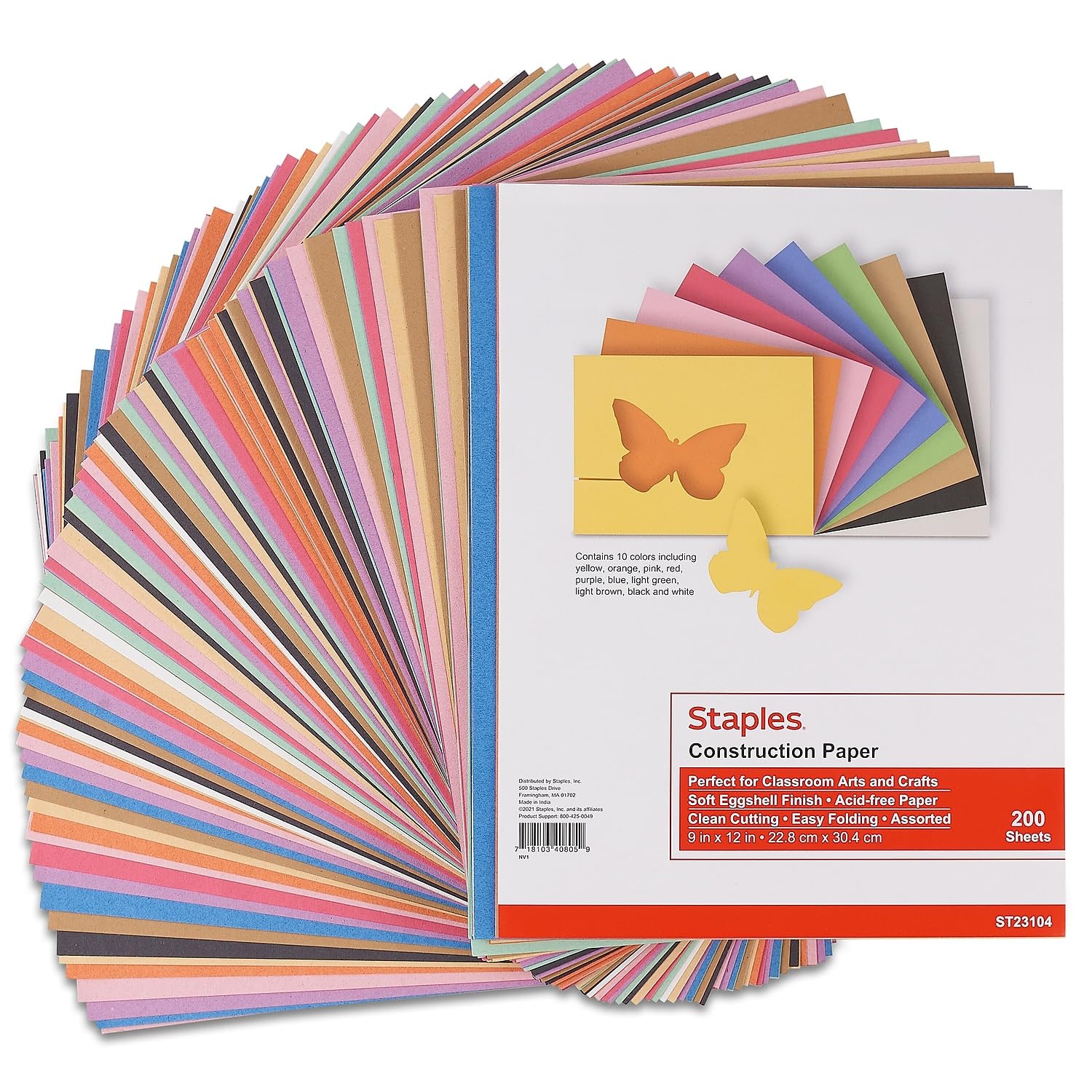 Foto 1 | Grapas De Papel De Construcción 247445, 23 Cm X 30 Cm, Varios Colores - Venta Internacional.