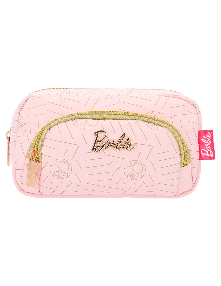 Lapicera Escolar Barbie Rosa Dorado Estuchera Pencil Case